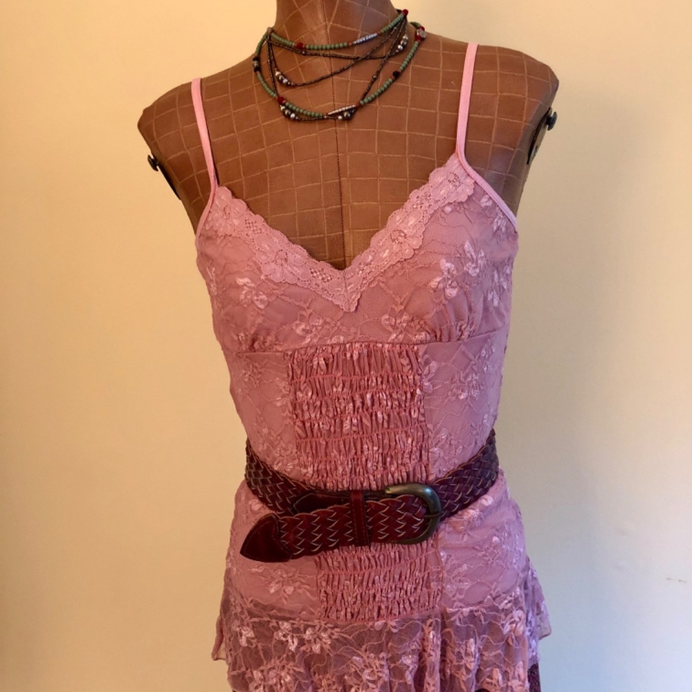 NWOT Pink Lace Top Camisole MED - Picture 7 of 12